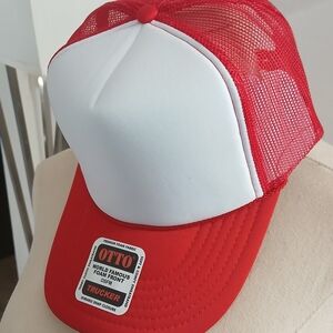 OTTO Red and White Trucker Hat